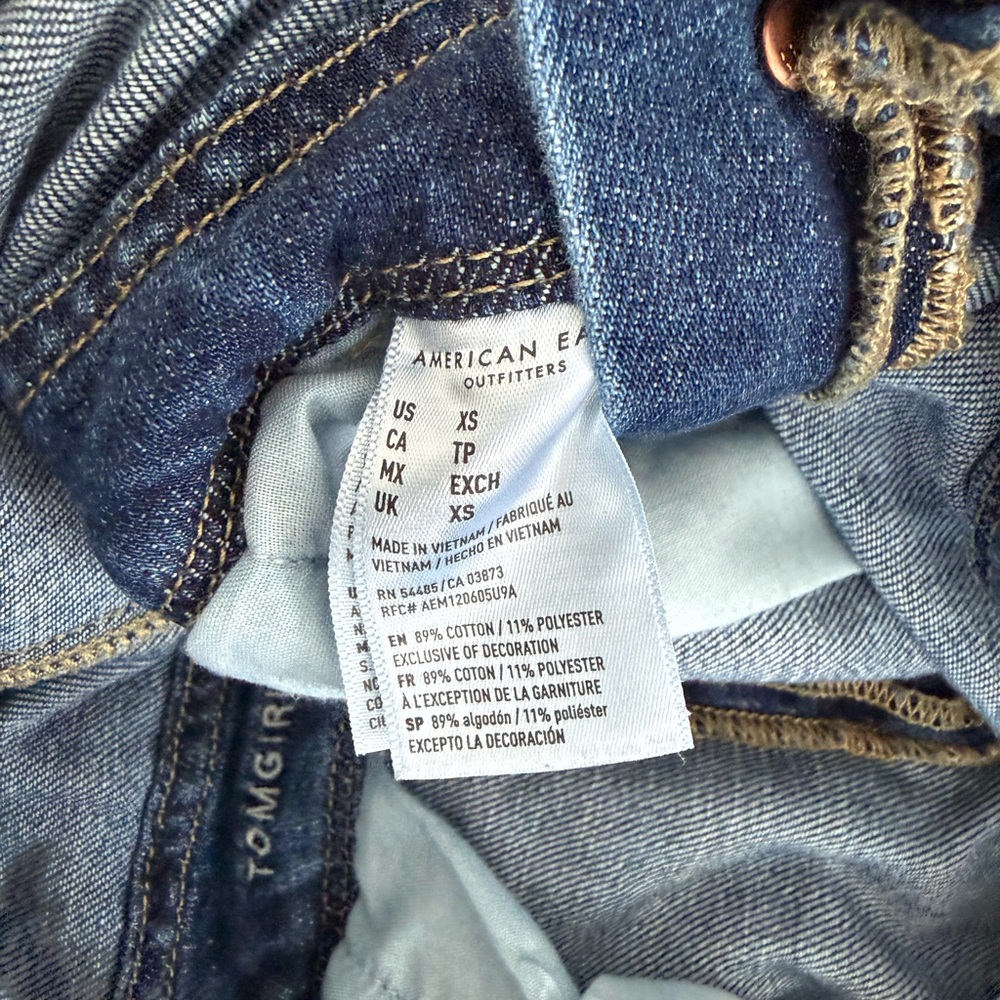 American Eagle Outfitters Classic Blue Denim Overalls XS - Picture 4 of 4